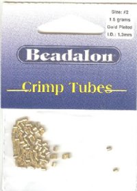 1.5 Grams of #2 Beadalon Gold Crimp Tubes